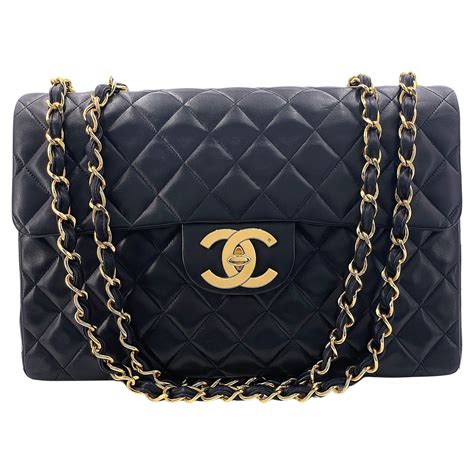 1994 chanel classic flap|Chanel 1994 Vintage Black Maxi Classic Flap Bag 24k GHW.